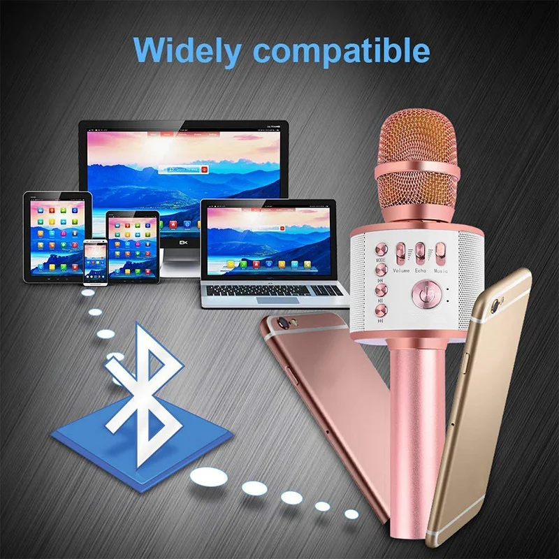 AAAE топ-беспроводной Bluetooth караоке микрофон для детей ручной караоке микрофон динамик Портативный Рождественский подарок на день рождения Fam