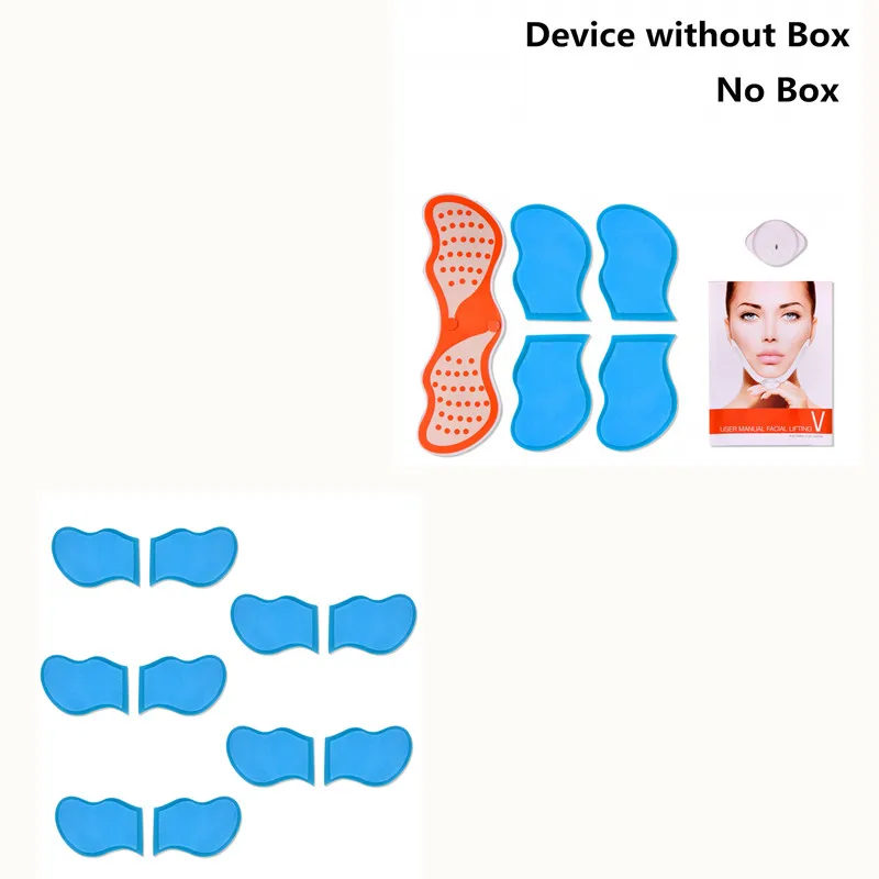 without box 5 Pads EMS устройство для похудения лица лифтинг машина для лица Массажер для мышечного стимулятора дропшиппинг - Цвет: without box 5 Pads