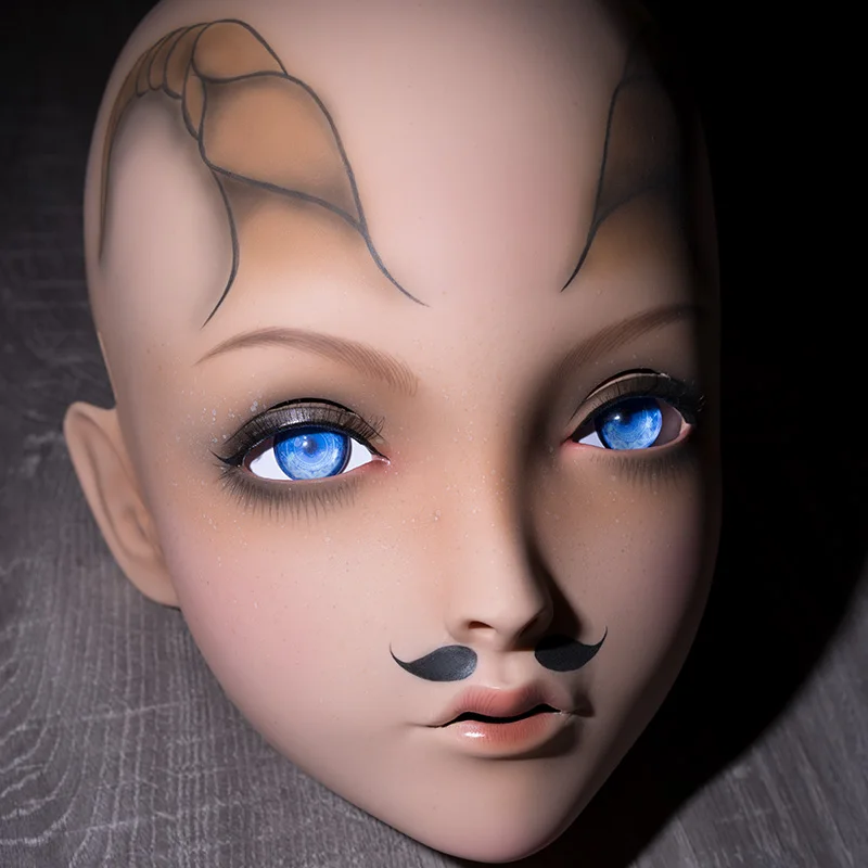 LiLi Mask-06) милая девушка Смола половина головы настроить Косплей Японская ролевая игра Аниме Силиконовые кигуруми маска Трансвестит кукла