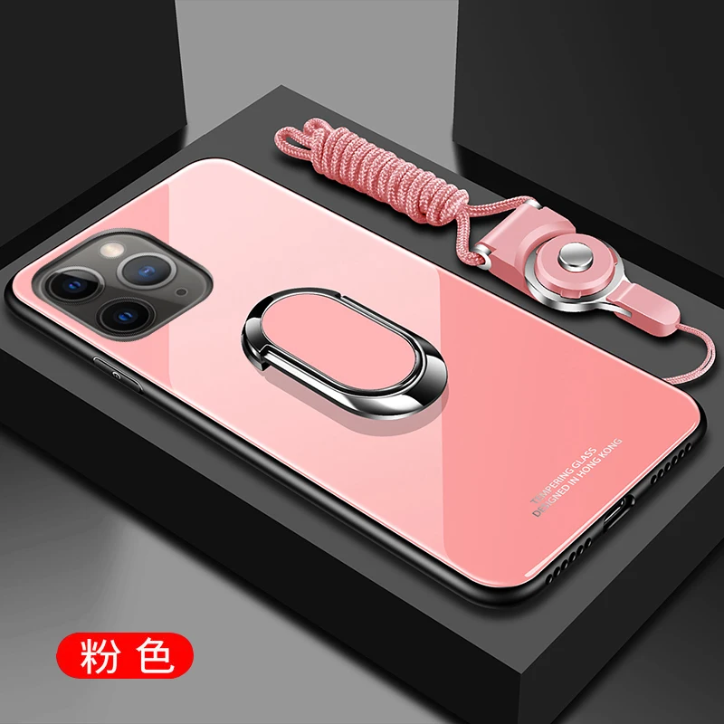 Tempered Glass Case For IPhone XS 11 Pro Max Case Luxury Soft Silicone Edge Magnet Car Holder Cover Coque On For IPhone 11 Xr 8