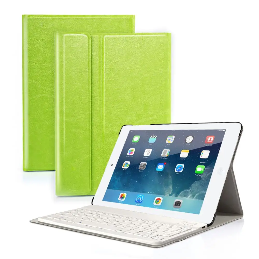Кожаный флип-чехол с клавиатурой для iPad Air 2 Smart Cover для iPad 9,7 / iPad Pro 9,7 Магнитный чехол с подставкой - Цвет: Green