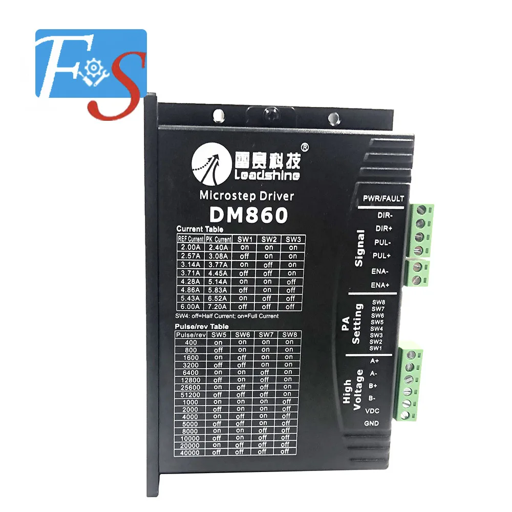 

CNC Controller LeadShine Stepper Motor Driver DM860 2 Phase 18-80VAC 2.4-7.2A for Co2 Laser Engraving and Cutting Machine