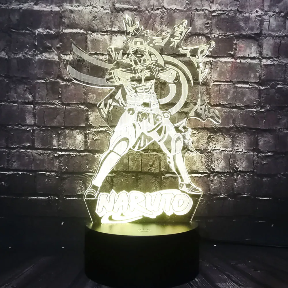 3D светодиодный Луна Звезда детский ночник подставка Uzumaki Наруто мультфильм для украшения комнаты сна настольная лампа праздник день рождения Лава Рождественский подарок для детей