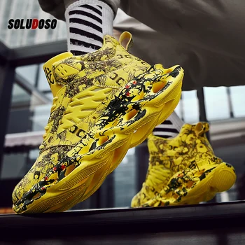 

Men's lace-up breathable mesh sneakers PU adult casual shoes ultra-light blade woven large size basketball shoes Zapatos Hombre