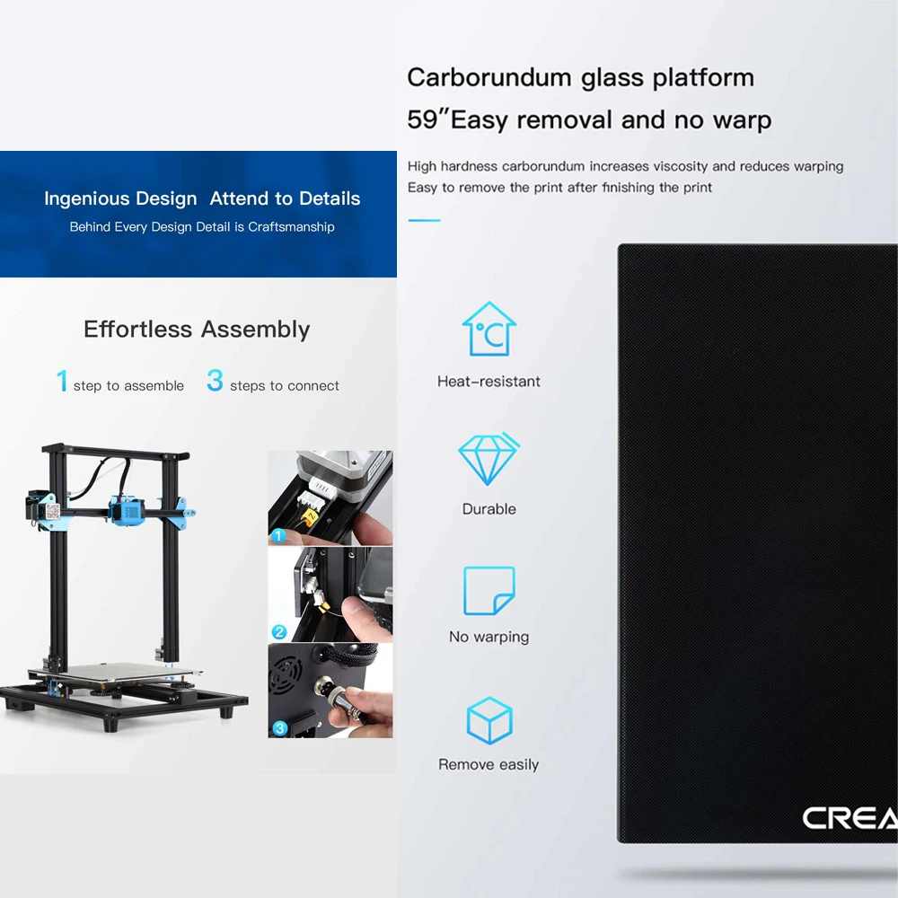 Creality 3D CR-10 V2 3d принтер v-образный профиль 300*300*400 мм Размер Бесшумная материнская плата повторная печать нити обнаружения обрыва