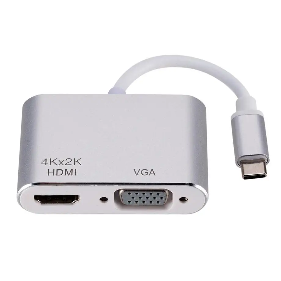 Grwibeou USB Type C к HDMI 4K 30 Hz VGA адаптер 3 1 и видео конвертер для нового Macbook Pro|Адаптеры Type-C|