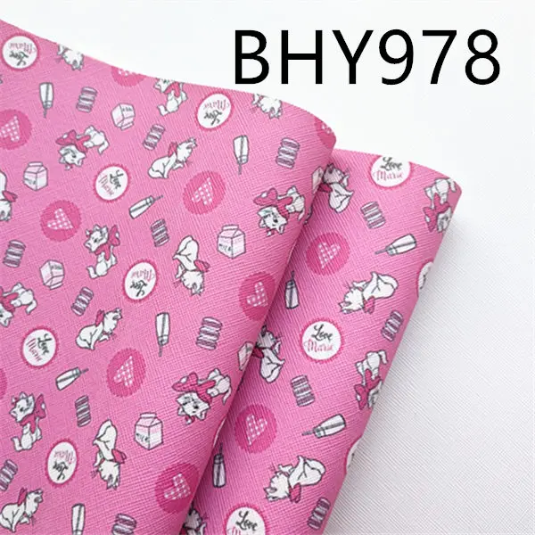 BHY978 A4 20*33 см 10 листов мультфильм девушка кошка характер ткань синтетическая кожа виниловый лист BHY980 - Цвет: BHY978