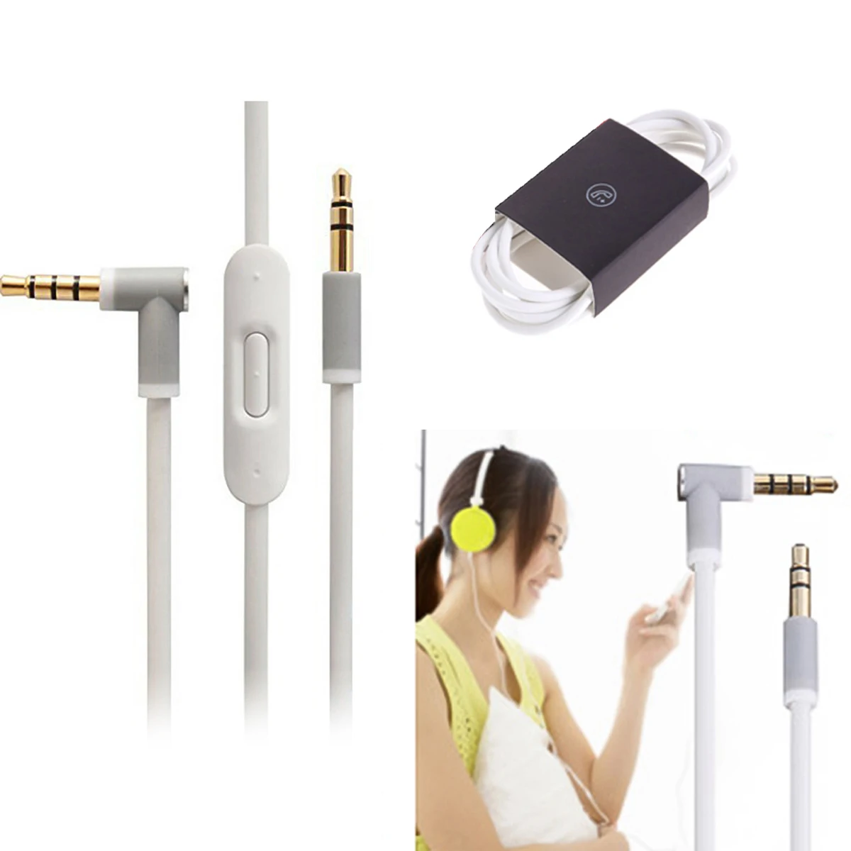 3 5mm Replacement Audio Cable with Mic 3 5mm to 3 5mm Male copper core wire earphone cable cord For Beats By Dr Dre Headphones