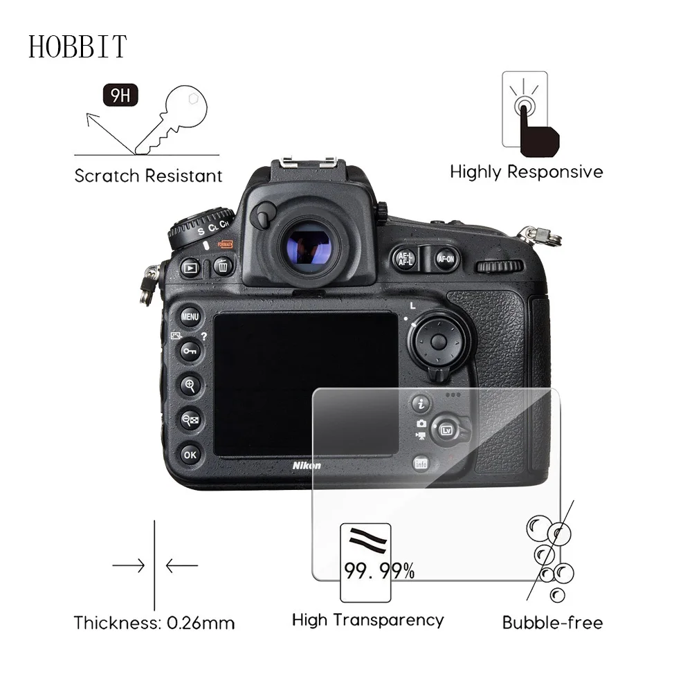 2 шт. в упаковке для Nikon D800 D810 D810A D850 0,3 мм 2.5D 9h закаленного Стекло Экран протектор цифровая фотокамера против царапин пленка
