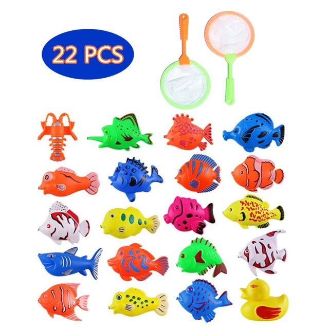 22pcs Children's Plastic Fishing Toys Magnetic Fishing Game Large Shark Fish  Net Kids Toddlers Educational Outdoor Bathing Toys - Fishing Toys -  AliExpress