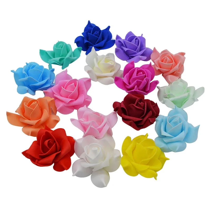 10pcs 8cm PE Foam Rose Heads Artificial Flowers Handmade DIY Rosette Bouquet for Wedding Decoration Scrapbooking Fake Flowers 8Z