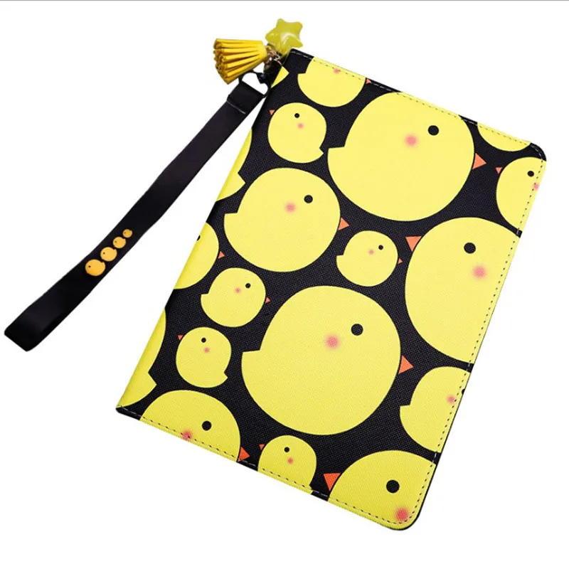 

For iPad Mini 2 3 4 Case Tablet Protective Case chick Cartoon Lanyard Pu Leather Cover Flip Smart Stand For iPad Air 1 2 Case