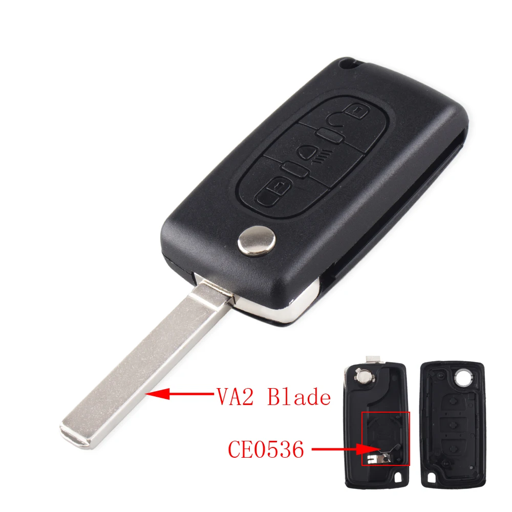 KEYYOU 20 штук для Citroen C2 C5 C6 XSARA для PEUGEOT 207 406 307 308 408 107 3 кнопки флип дистанционного ключа автомобиля чехол оболочка Fob - Количество кнопок: Model 1
