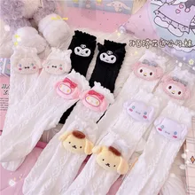 Jouets en peluche de dessin animé diable Cinnomoroll lapin chaussettes longues en peluche douce #037 pour enfants, cadeau d'anniversaire