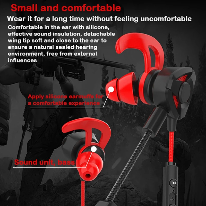 Мобильный телефон In Ear Игровые наушники с микрофоном и регулировкой громкости