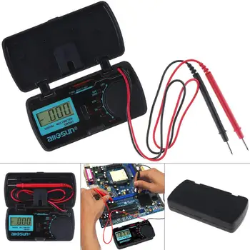 

EM3081 Mini Portable LCD Display Digital Multimeter with One Pair Test Pen for Measuring DC AC Voltage DC Current / Resistance