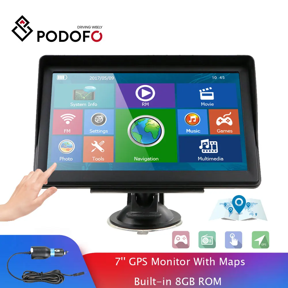 Podofo 7 Zoll HD Auto GPS Navigation Navigator Mit Karte Builtin 8GB ROM FM Radio MP3 MP4 2019 Touch bildschirm Auto Sat Nav Automobil Podofo 7 Zoll HD Auto GPS Navigation Navigator Mit Karte Builtin 8GB ROM FM Radio MP3 MP4 2019 Touch bildschirm Auto Sat Nav Automobil