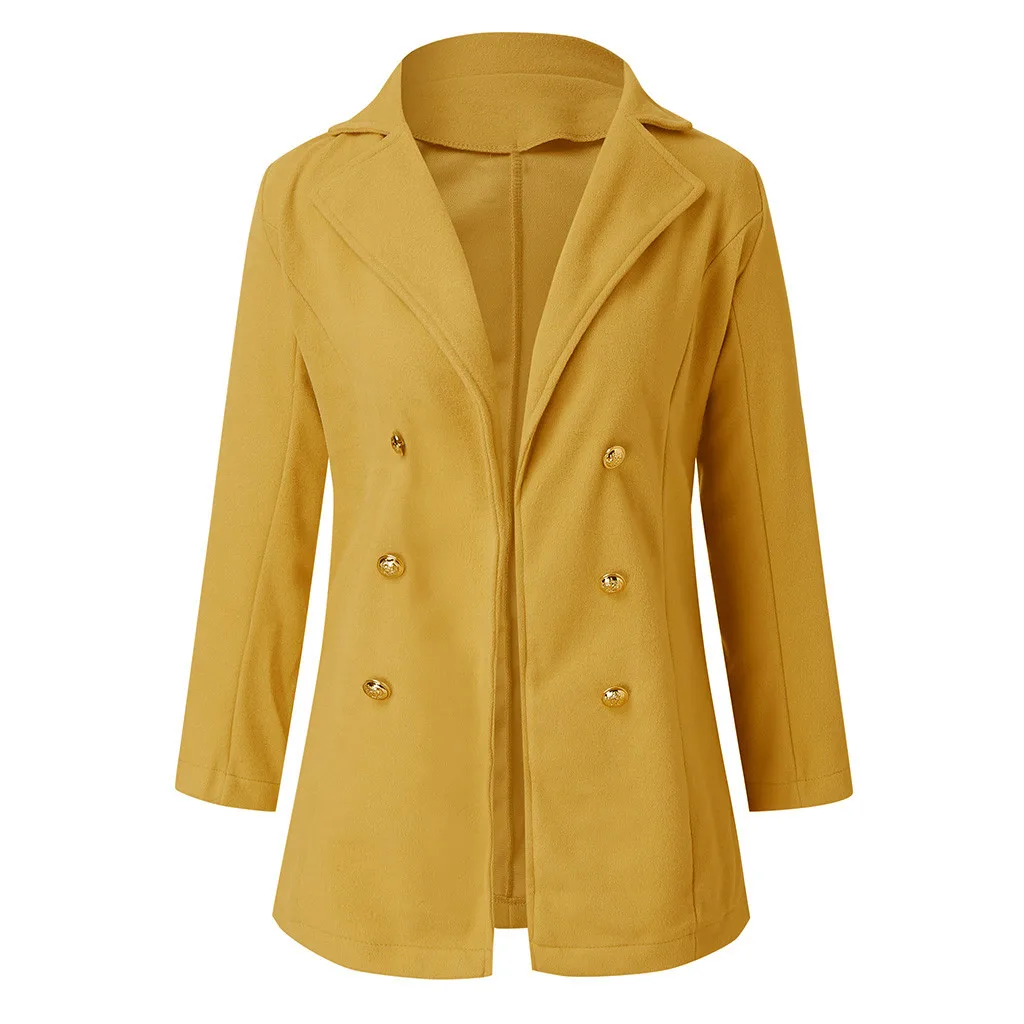 Женские блейзеры и куртки размера плюс, зимнее повседневное пальто на пуговицах с открытым передом, Женская Офисная куртка, верхняя одежда, блейзер feminino