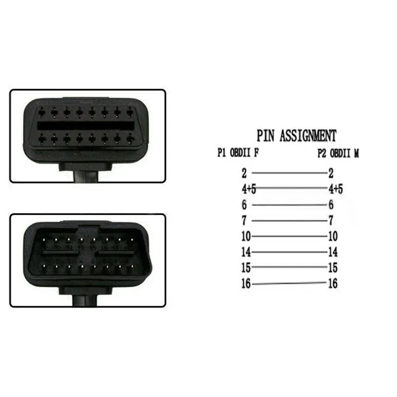 16 Pin OBD2 Мужской Двойной Женский сплиттер плоский тонкий Y разъем удлинитель