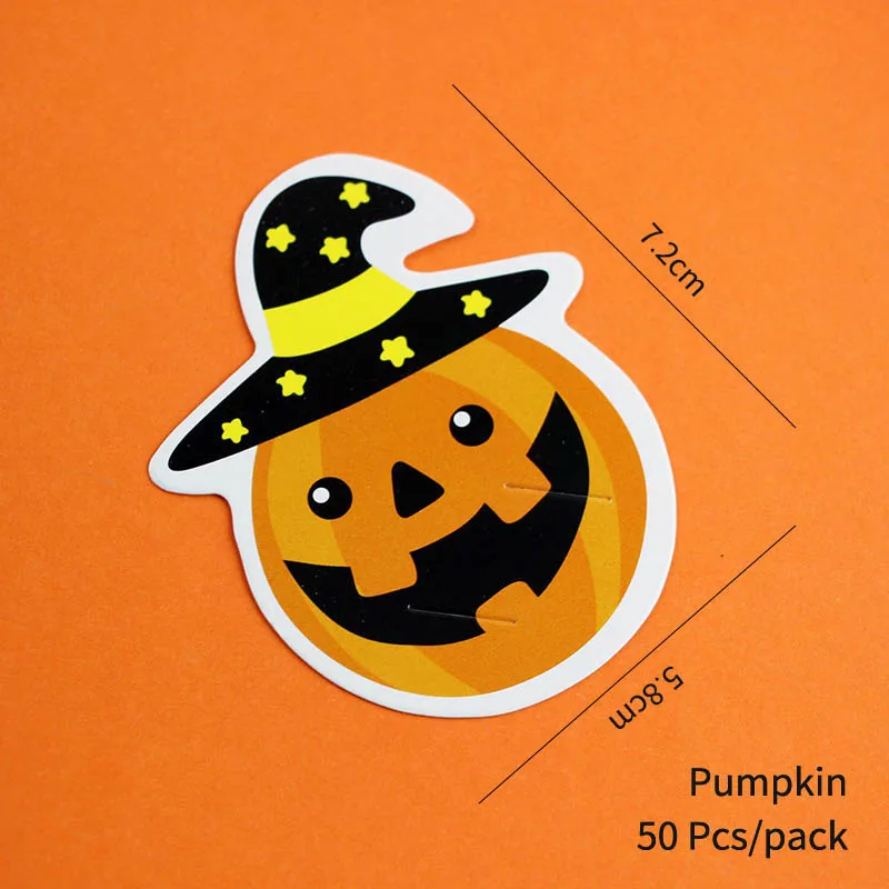 Pumpkin 50 шт., многоцелевая декоративная бумага с мультяшным рисунком, 6,5x9 см, hellowen, сделай сам, ручной работы, украшение, сделай сам, Декор для дома - Цвет: Pumpkin