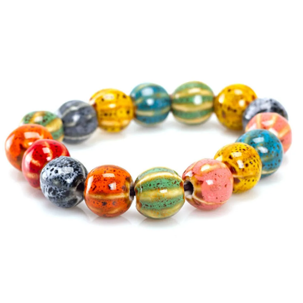 Разноцветные бусины с леопардовой глазурью в национальном стиле ручной работы