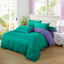 Двойной цвет голубовато-зеленый фиолетовый постельного белья комплекты постельного белья с пододеяльником и наволочками с узором «KIng», «queen» двойной полный близнец один Размер 3/4 шт
