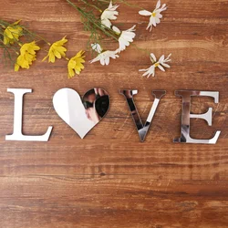 1pcs Home Decor Acrylic Mirror Character EVA English Letter Creative Wall Sticker Decoraciones Para El Hogar Living Room Decor