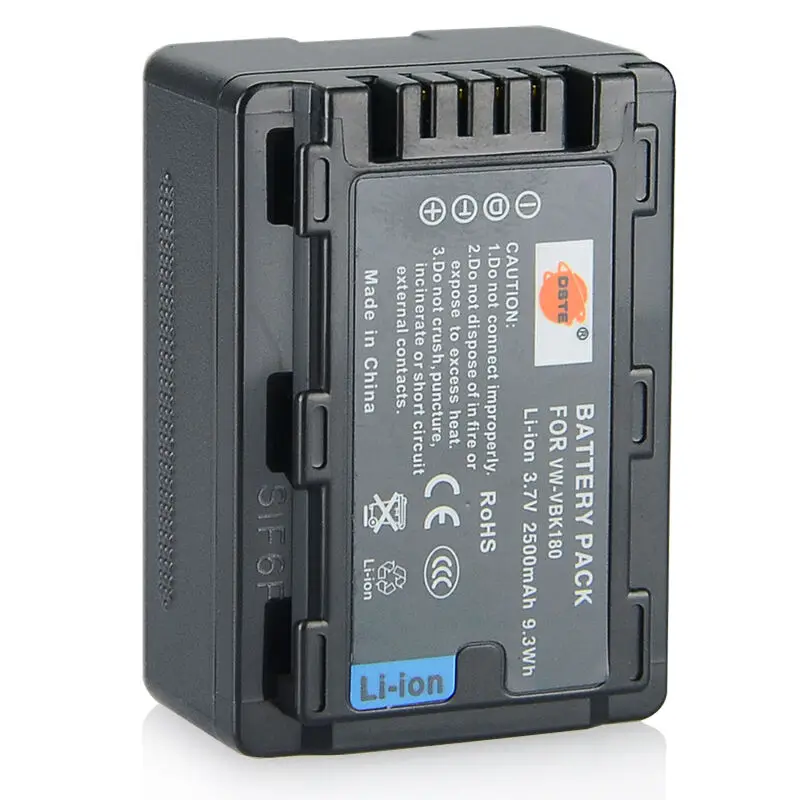 3 шт. 2500 мАч 3,7 V VW-VBK180 VBK180-V DSTE Камера Батарея для цифрового фотоаппарата Panasonic HC-V700MGK HC-V10GK HC-V100GK HC-V100MGK V500GK V500MGK