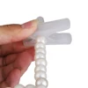White Pearl Clothes Trouser Hangers Hook W/Clips for Children Kids Plastic Pearl Bow Clothes Hangers 3