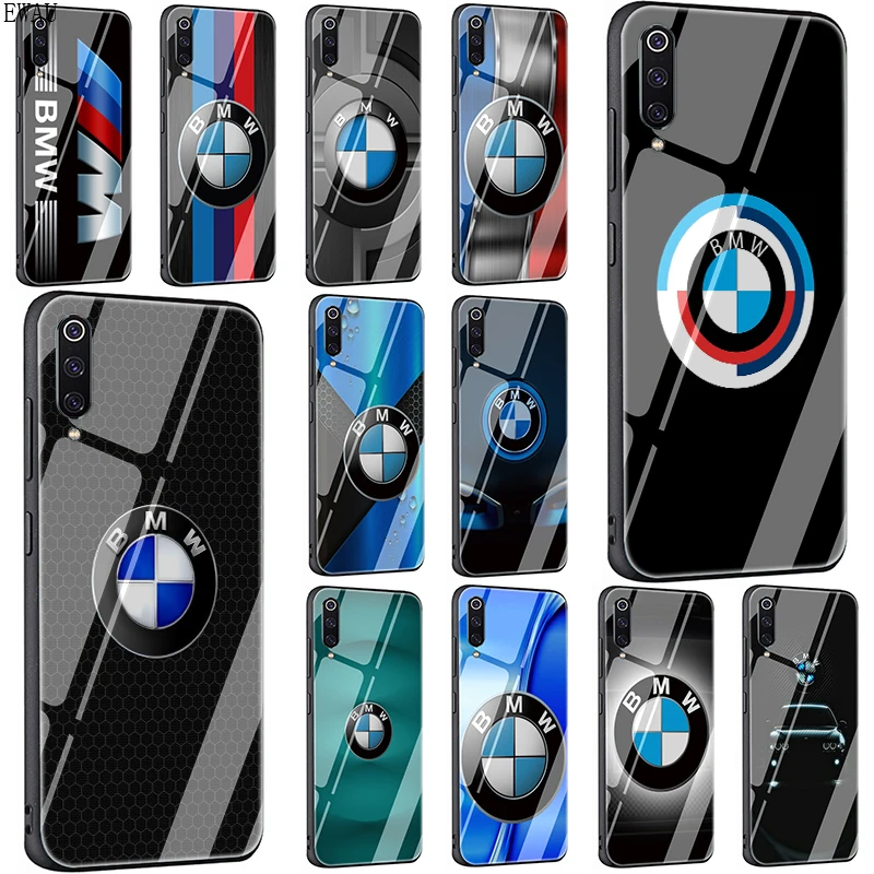 

EWAU BMW Logo Tempered Glass phone case for Xiaomi 5X 6X 8 Lite 9 A1 A2 F1 Redmi 4X 6A Note 5 6 7 pro