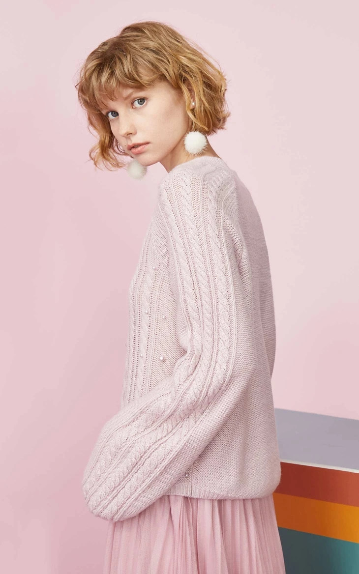 Vero Moda свободный крой искусственный жемчуг o-образным вырезом жаккард с открытыми плечами вязать | 319313559