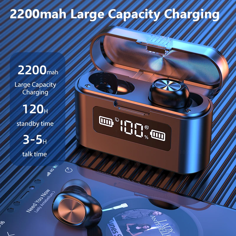 Tws Business Earphones F9 297 Earbuds Bluetooth Waterproof Earphones Active Noise Cancellation for Xiaomi Huawei Iphone