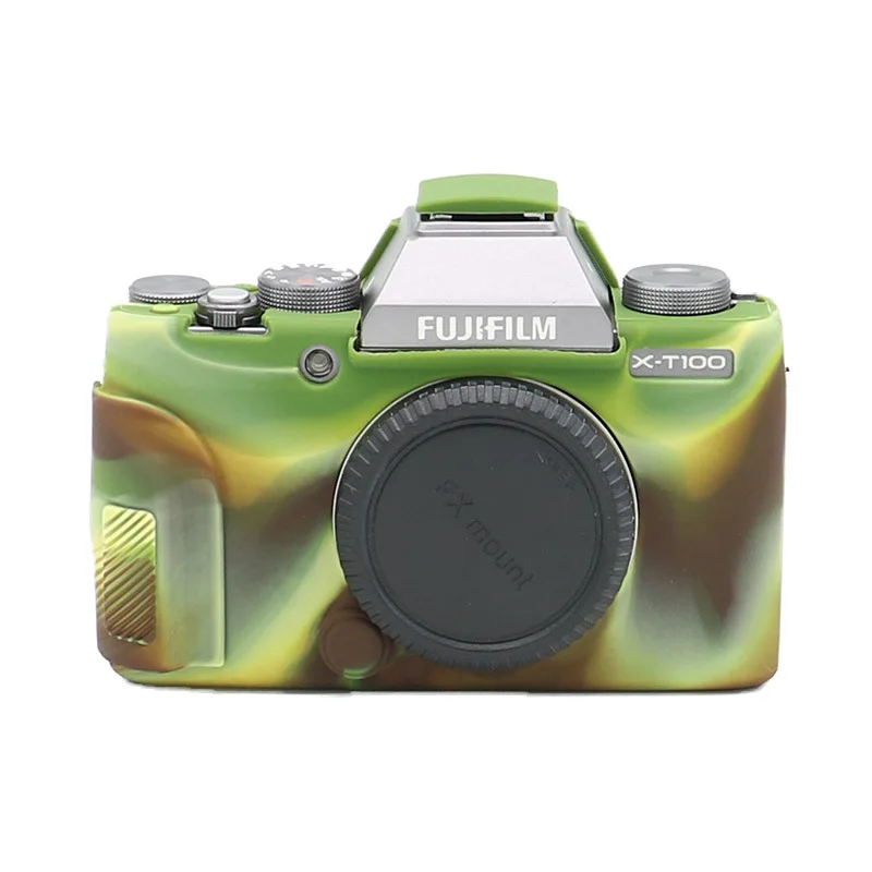 Army Green Мягкий силиконовый чехол, чехол для камеры, защитный чехол для корпуса из ТПУ, резиновый чехол для камеры Fuji Fujifilm X-T100 XT100 - Цвет: Army Green