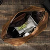 Contact's Crazy Horse Leather Cosmetic Bag For Men Toiletry Bags Male Makeup Pouch Vintage Travel Wash Storage Large Capacity 2