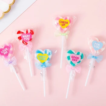 

2 Pcs Kawaii Lovely Heart-shaped Lollipop Rubber Eraser/ Stationery for Children Students/nice Gift Eraser