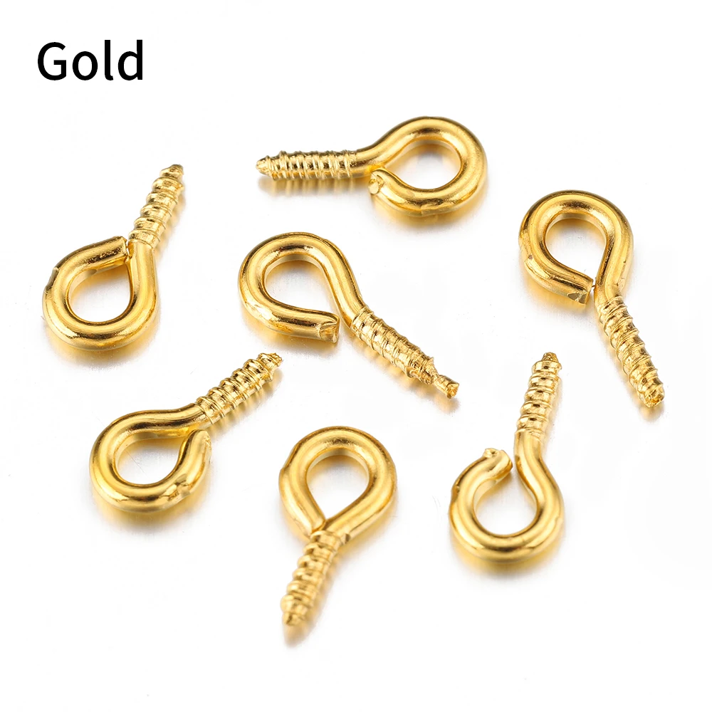 500PCS Small Screw Eye Pins 4 x 8mm Eye Pin Hooks Eyelets Screw Threaded