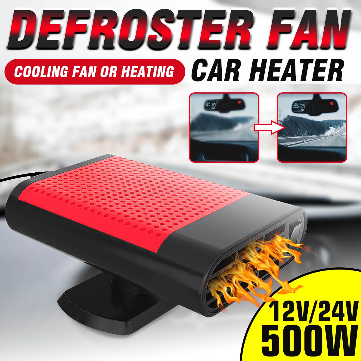 Autoleader 12/24V 500W автомобильный обогреватель Обогреватель Вентилятор горячего вентилятор вождения Demister автомобиля Портативный Контроль температуры устройства