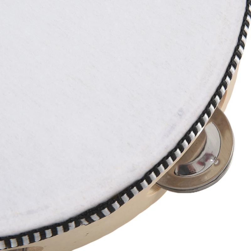 8" Musical Tambourine Tamborine Drum Round Percussion Gift for KTV Party