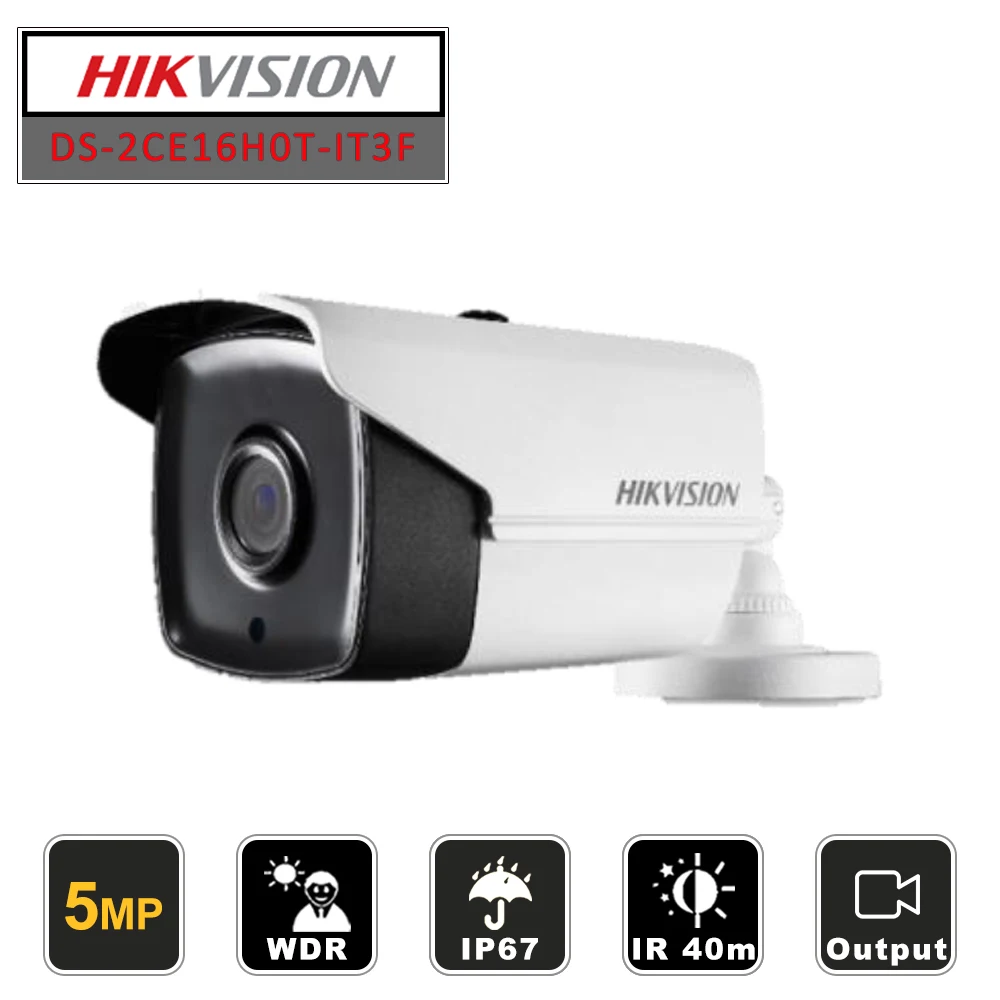 Hikvision 5MP международная версия Turbo HD IR Bullet Camera DS-2CE16H0T-IT3F IP67 водонепроницаемая |