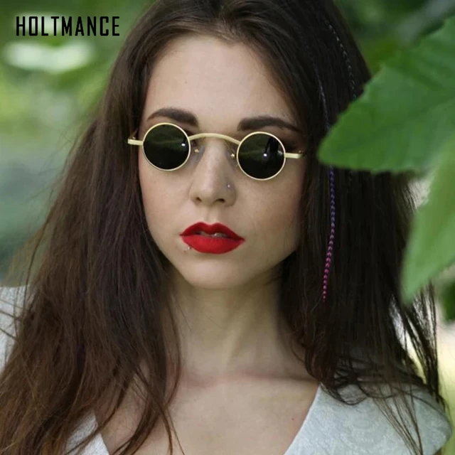 Gafas de sol redondas pequeñas góticas para hombres y mujeres, estilo vampiro, diseño de marca, gafas de sol Unisex, gafas Retro sombra - AliExpress