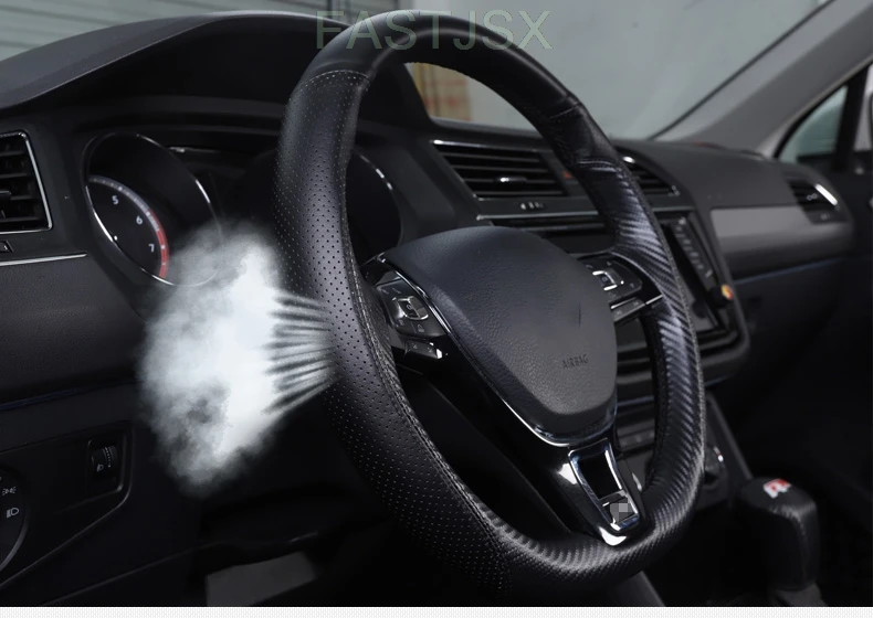 Для Tiguan второго поколения- чехол на руль сшитый вручную кожаный чехол на руль аксессуары для салона автомобиля