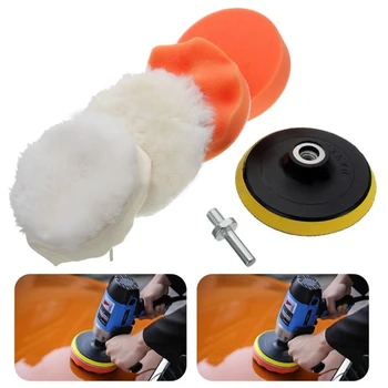 

6Pcs Waxing Pads High Gross Polisher Buffer Set With M10 Drill Adapter Car Polishing Wear resistance Self-sharpening