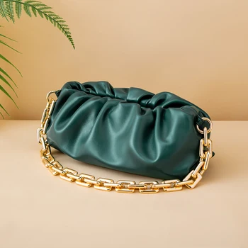 

Portable cloud bag thick chain bag female new 2020 summer French niche design texture armpit bag women purse and handbags
