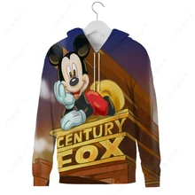 

Disney Anime Men's Hoodie Mickey Mouse Mickey Print Hoodie 3D Print Sportswear Pullover Men's and Women's Children's Clothing