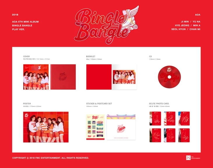 [MYKPOP]~ Официальный~ AOA MINI#5 BINGLE браслет набор альбомов CD-SA19081605