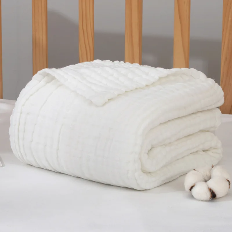 Детское одеяло, Пеленальное Одеяло, муслиновое одеяло, хлопковое детское пеленание, Манта, Bebe, Inverno, детское одеяло для новорожденных, Muselina Bebe Algodon - Цвет: White