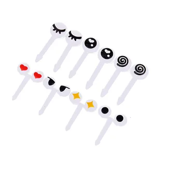 

10pcs / set Mini Eye Fruit Fork Reusable Plastic Fruit Fork Decorative Sticks Children Lunch Bento Box Accessories Kitchen Acces