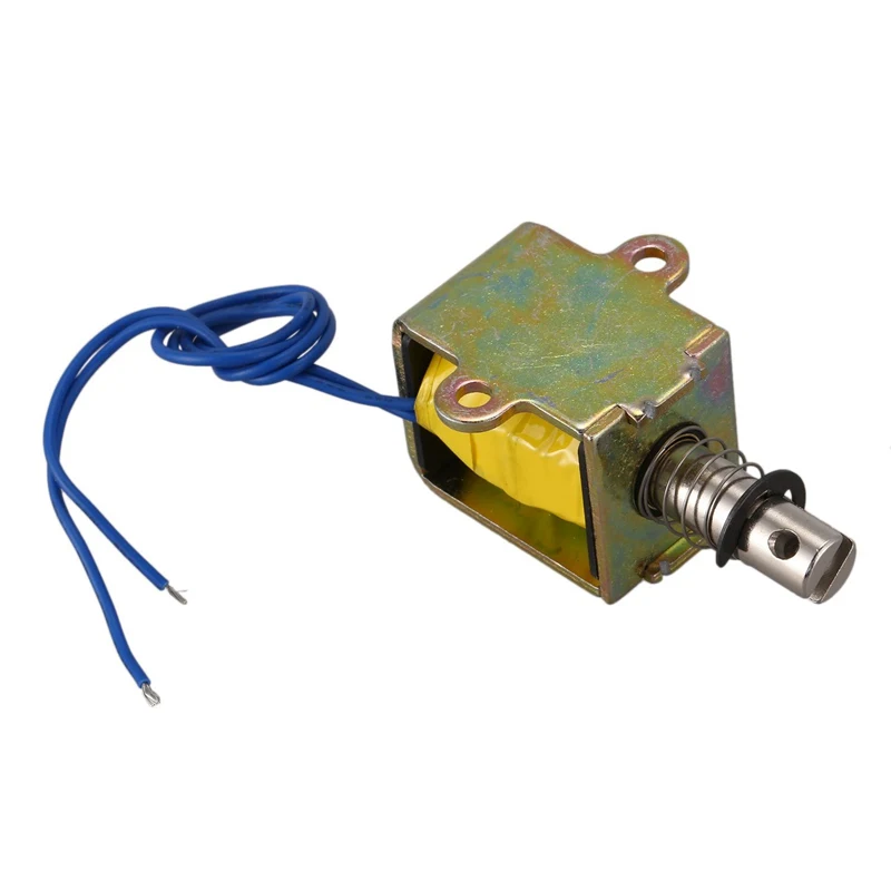 1kg Force 10mm Stroke Push Open Frame Solenoid Electromagnet DC 12V