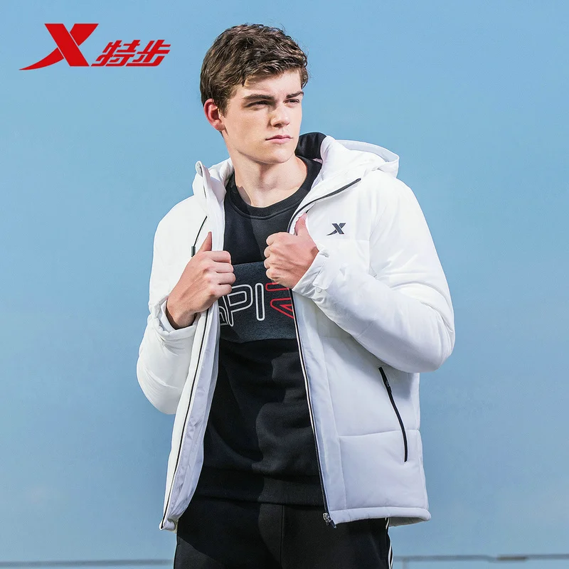Xtep мужская хлопковая одежда Зимний новый теплый и удобный свободный мужской