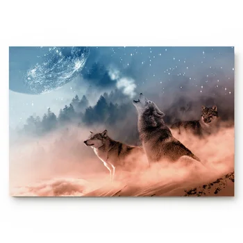 

Night Sky Animals Wolves Howling Star Sand Non-slip Doormat Bathroom Accessories Set Floor Carpet Home Decor